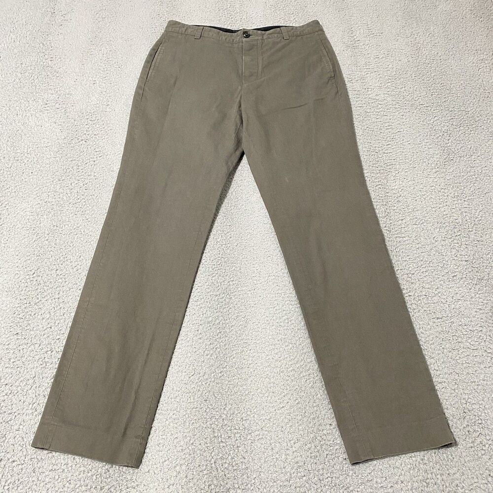 APC Pants Mens Small (31x31) Gray Green Khaki Chino Straight Leg Flat Front Slim
